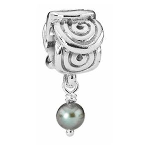Rare & Retired Silver Pandora Oxy Swirl with Pearl